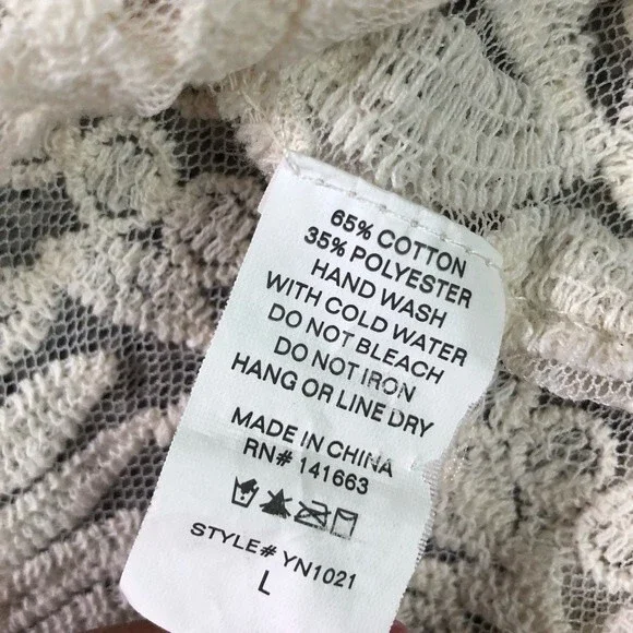 You Are Not Alone Ivory Lace Crochet Mesh Long Sleeve Top - Picture 7 of 7